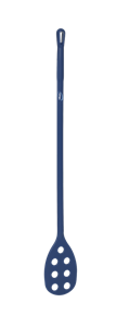 Afbeelding van Roerspatel, met gaten, lange steel idem, donkerblauw, metaal detecteerbaar Vikan 7012